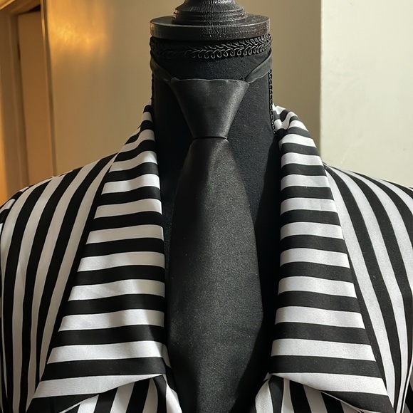 3 Piece Beetlejuice Halloween Costume, Black & White Stripes, Size Adult Small - Picture 3 of 12